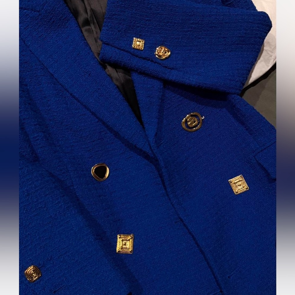 Zara brand new Women's Royal Blue Textured Blazer - Picture 3 of 7